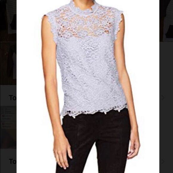 Nanette Lepore Spring Bloom Iris Bliss Floral Lace Sleeveless Blouse Tank Medium - Picture 3 of 15